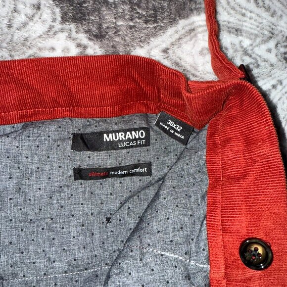 Murano Lucas Fit Orange Corduroy Suit Pants - Picture 2 of 3